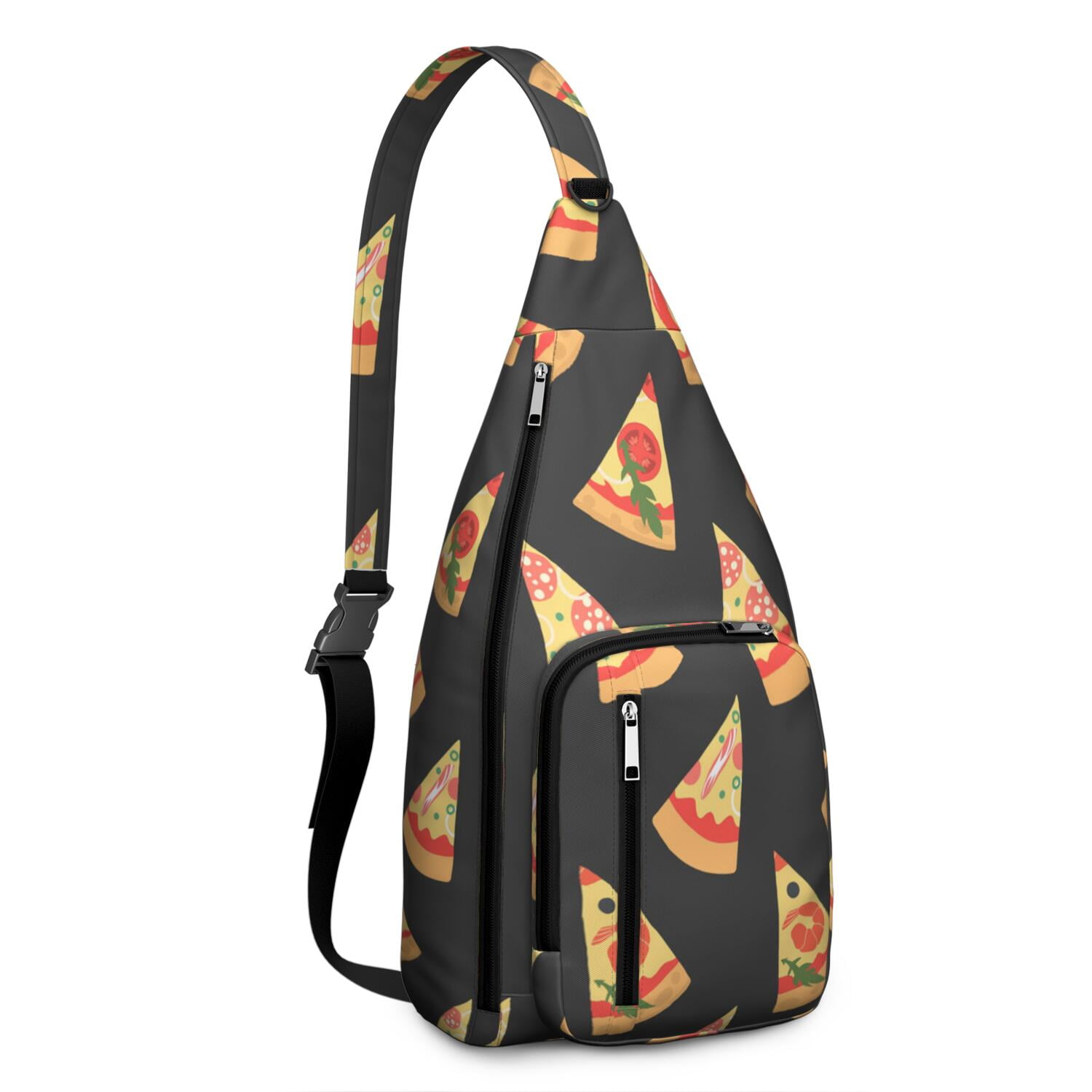 Funny Pizza Lover Chest Bag - Kawaii Foodie Sling Bag with Delicious Pizza Print, Lightweight Water-resistant Fanny Pack for Pizza Party & Daily Use (Women & Men)"