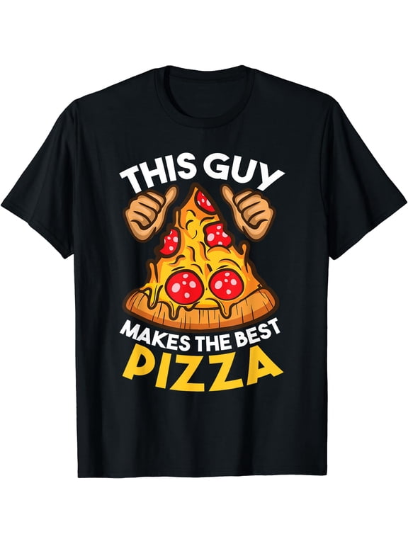 Funny Pizza Maker Gift For Men Women Cool Guy Best Pizza T-Shirt Black 2X-Large