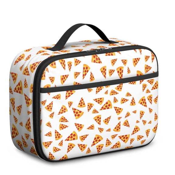 Funny Pizza Party Lunch Box - Durable Oxford Cloth Insulated Tote with Spill-Resistant Interior & Separate Mesh Compartment