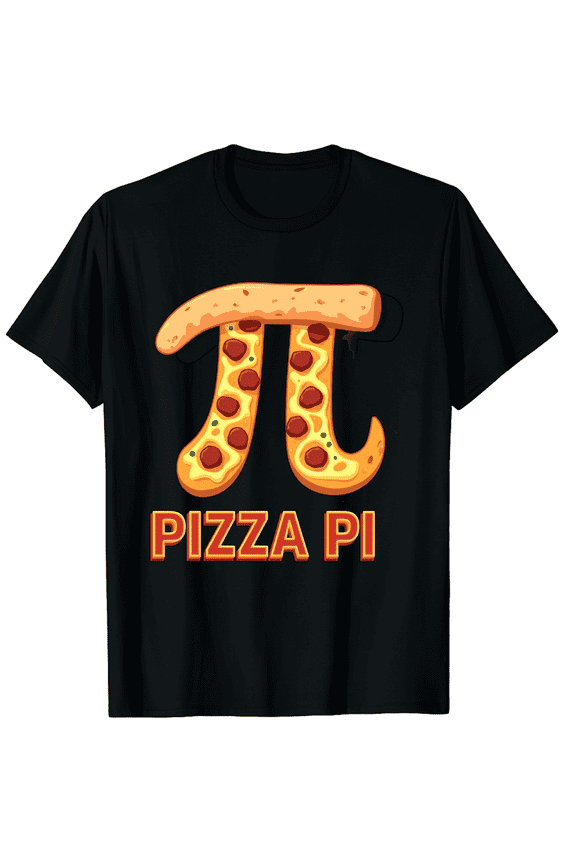 Funny Pizza Pi Math Pun Graphic Tee Retro Nerd Science Teacher Pepperoni Foodie Unisex T-Shirt