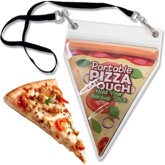 Funny Pizza Pouch Necklace, Novelty Gag Gift for Pizza Lovers, Wearable Slice Holder Party Accessory for Adults and Teens