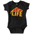 thumbnail image 1 of Funny Pizza Slice of Life Joke Romper Boys or Girls Infant Baby Brisco Brands NB, 1 of 7