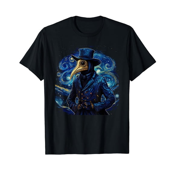 Funny Plague Doctor Starry Night Van Gogh leeches medical T-Shirt
