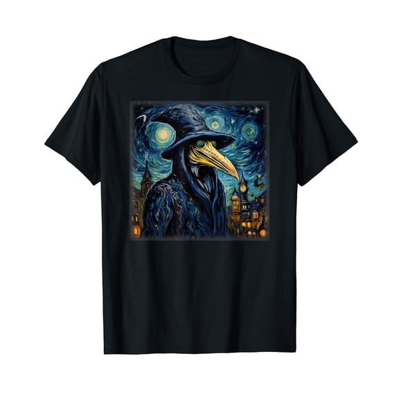 Funny Plague Doctor Starry Night Van Gogh leeches medical T-Shirt