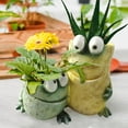 thumbnail image 1 of Funny Plants Flower Pot - Cute Animal Planter Smile Face Frog Resin Succulent Pot for Indoor Outdoor Decor Garden Frog Planter Plant Pot Desktop Planting Ideas Gift Office Balcony Bonsai, 1 of 6