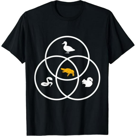 Funny Platypus Evolution Gift Graphic T-Shirt ,Animal Lover Comfort Tee Top,Round neck,Causal,cotton,black,S-5XL