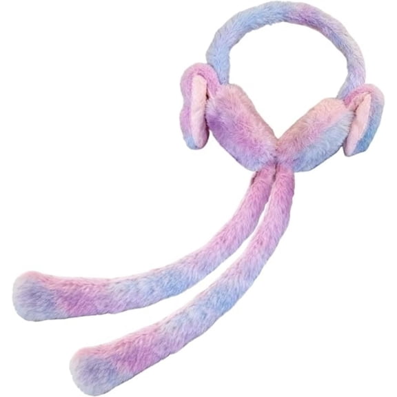 Funny Plush Bunny Moving/Jumping Rabbit Cute Unisex Animal Earwarmers Covers Headband for All,21 Inches(Light Purple)
