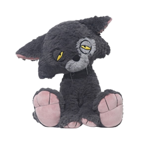 Funny Plush Cat Doll, Soft Stuffed Animal Toy, Cute Gray Cat Plush Figure for Home Decor & Gift
