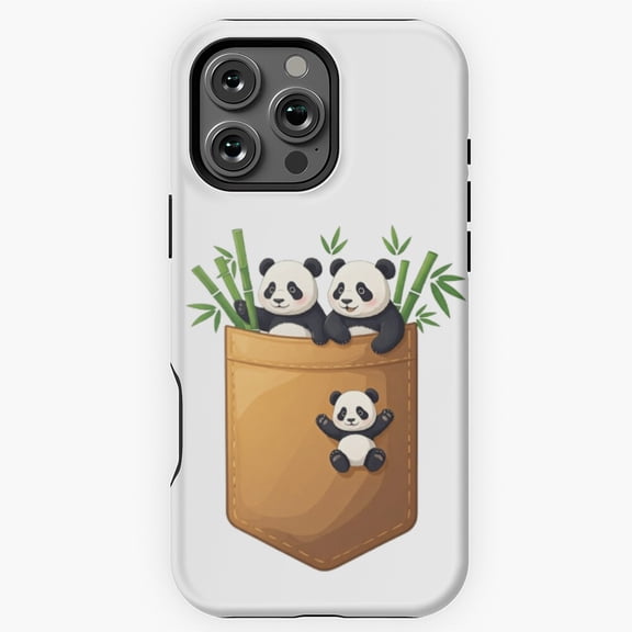 Funny Pocket Pandas Cute Art Phone Case for iPhone 11 12 13 14 15 16 17 Pro Max