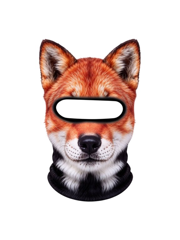 Funny Pointed Ear Animal Face Mask 3D Wild Animal Print Face Cover Novelty Headwear for Role Play Party Dress Up Group Photo Prop Indoor Outdoor Activity and Weekend Event Fun