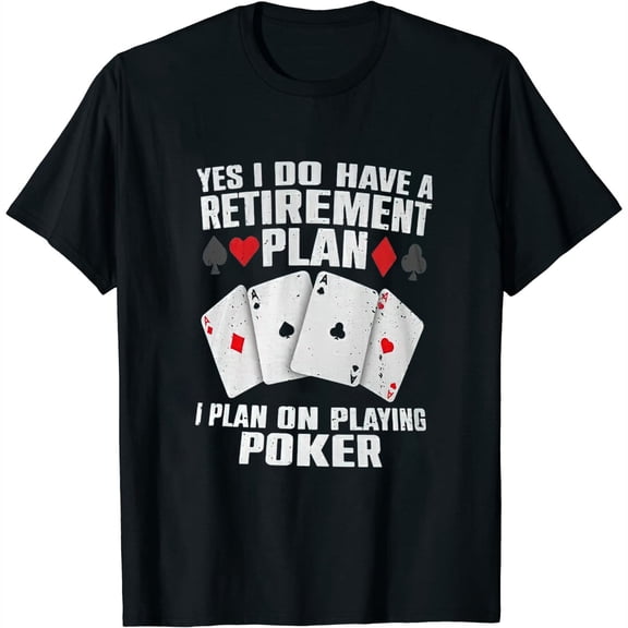 Funny Poker Design For Men Women Poker Player Casino Gambler T-Shirt Black L