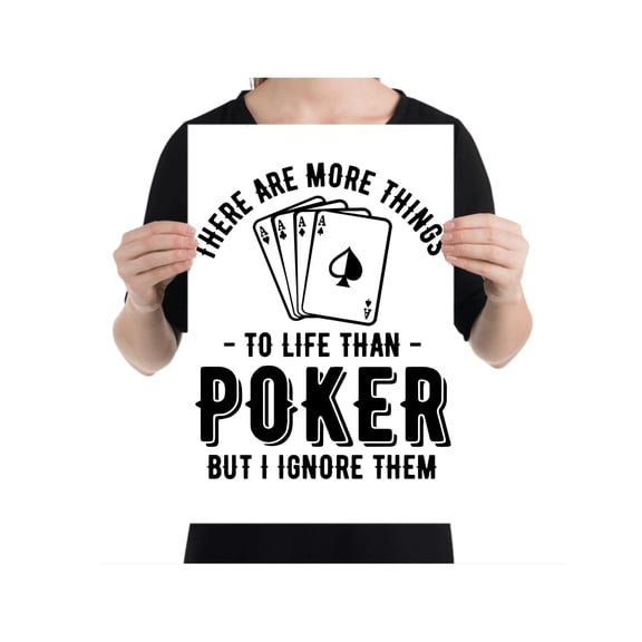 Funny Poker Art - Card Game Lovers - 13x19 Poster Print - Home Bar Decor