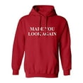 thumbnail image 1 of Funny Political Made You Look Again Adult Hooded Pullover-Red-Small, 1 of 4