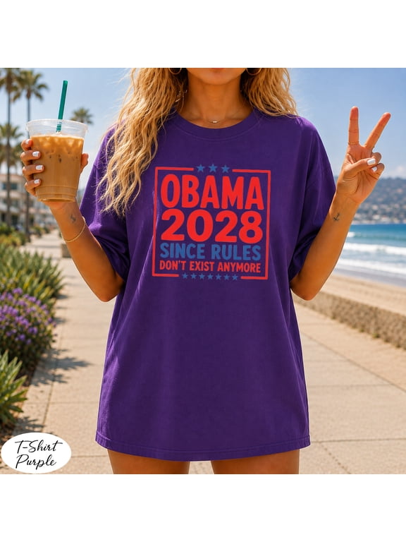 Funny Political T-Shirt, Obama 2028 Retro Election Shirt, Parody Gift for Progressive Democrats, Liberal Humor