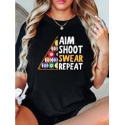 Funny Pool Art For Men Women Cue Sport Pool Player Billiards Premium T-Shirt Graphic Tee summer Tops For Women Round Neck Fashion Cotton shirts