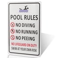 thumbnail image 1 of Funny Pool Rules Sign, Metal Swimming Pool Safety Signs, Humorous Outdoor Decor, 12x8 inches, 1 of 5