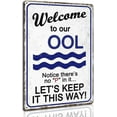 thumbnail image 1 of Funny Pool Rules Sign Retro Look Aluminum Metal Plaque for Swim Pool Party Decor Outdoor Beach Water Park Decoration 8 x 12 inch, 1 of 5