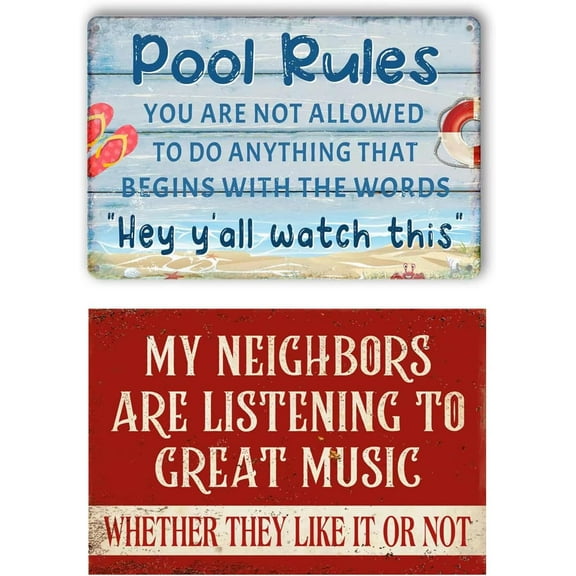 Funny Pool Sign Pool Decor Pool Rules Metal Signs Funny Metal Garage Tin Signs Vintage Man Cave Decor Patio Sign