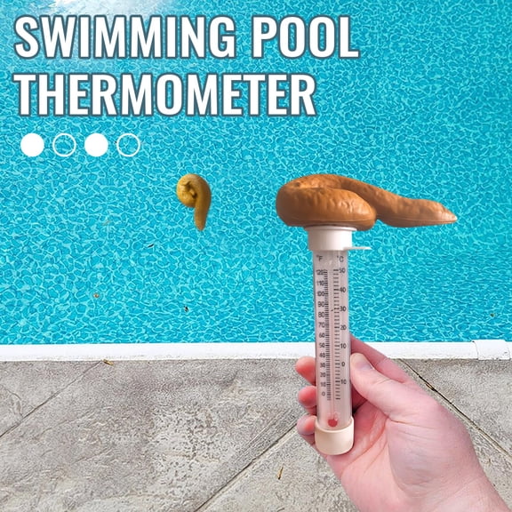 Funny Poop Pool Thermometer, Floating Water Temperature Gauge, Easy-to-Read Display, Shatter-Resistant & Durable, Suitable for Summer Pool, Spa, Kids Pool, Cute & Practical Pool Accessory