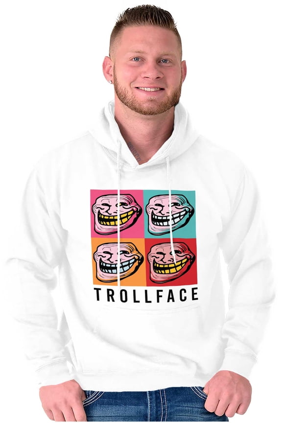 Funny Pop Art Squares Troll Face Meme Unisex Plus Size Hoodie Brisco Brands 2X