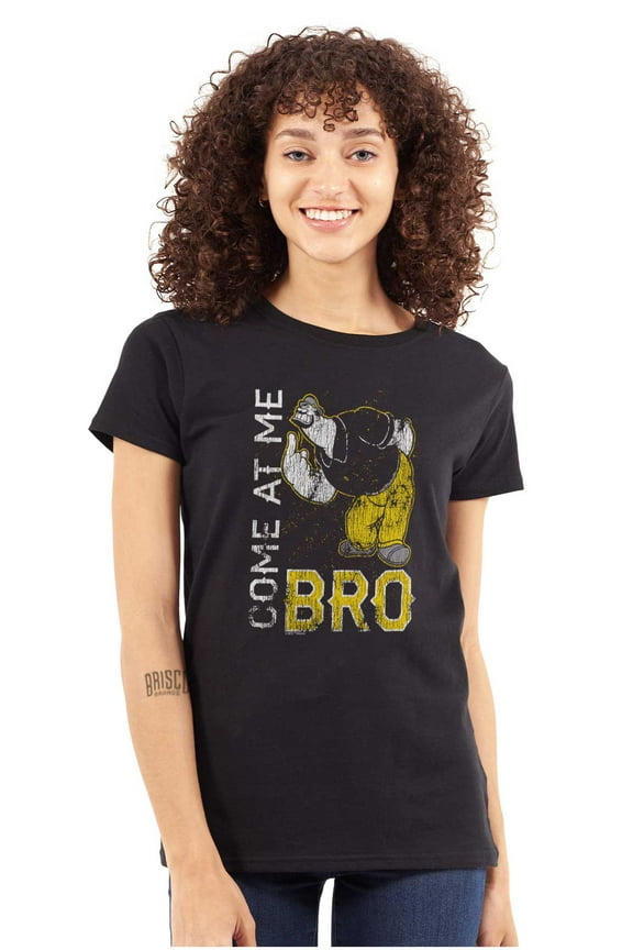 Funny Popeye Come at Me Bro Bluto Women's T Shirt Ladies Tee Brisco Brands S