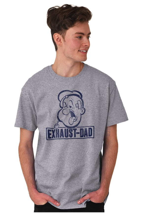 Funny Popeye Exhausted Dad Joke Men's Graphic T Shirt Tees Brisco Brands S