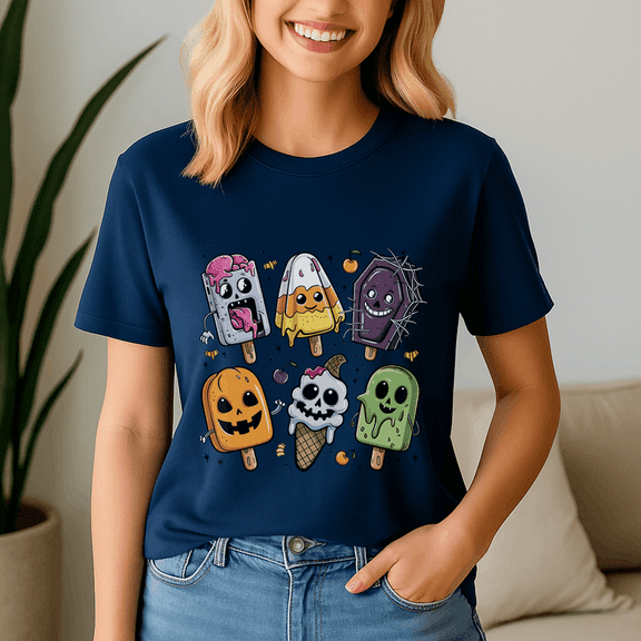 Funny Popsicle Summer Horror Halloween Ice Cream, Summerween Shirt, Summer Halloween TShirt, Cute Spooky Ghost Tee, Halloween Shirt, Halloween Gift, Ghost Beach , Pumpkin Spooky Season