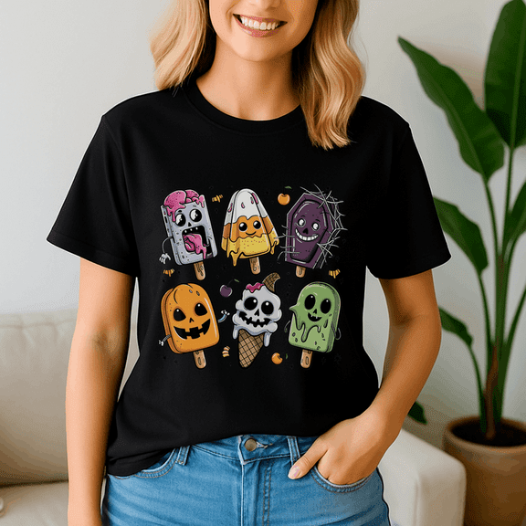 Funny Popsicle Summer Horror Halloween Ice Cream, Summerween Shirt, Summer Halloween TShirt, Cute Spooky Ghost Tee, Halloween Shirt, Halloween Gift, Ghost Beach , Pumpkin Spooky Season