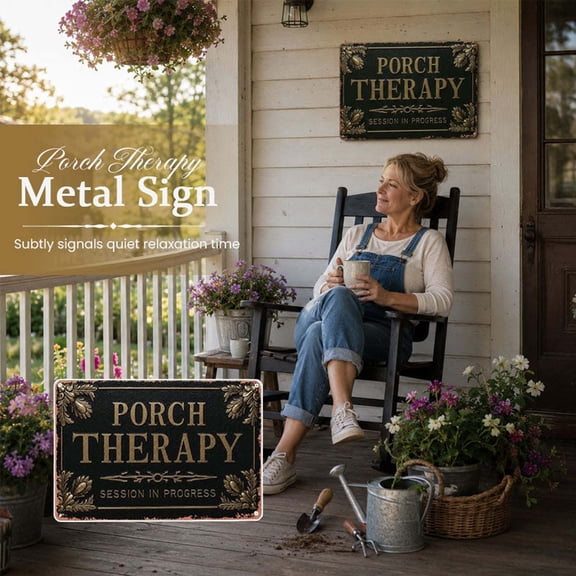 Funny Porch Metal Sign Vintage Wall Decor Humorous Home Outdoor Gate Plaque 20x30cm
