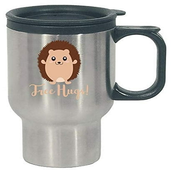 Humorous Porcupine "Free Hugs" Stainless Steel Travel Mug - Fun Animal Gift
