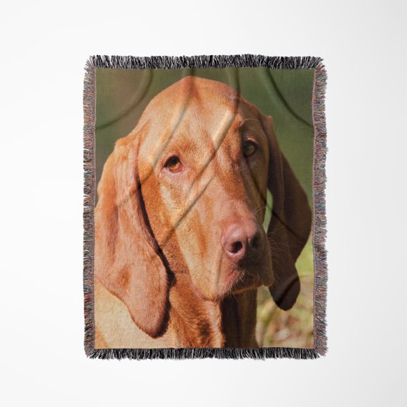 Funny Portrait Of Vizsla Dog Friend Pet, Woven Blanket