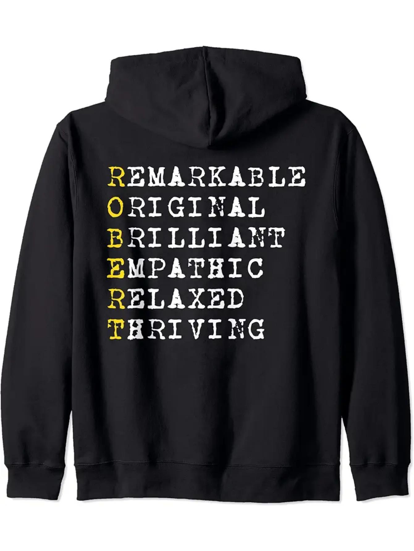 Funny Positive Adjectives Hoodie - Motivational Gym & Casual Pullover Sweatshirt with Empathetic, Relaxed, Thriving - All-Season Comfort Fit Hoodie for Men & Women - BirthdayWorkout Gift Idea - Black