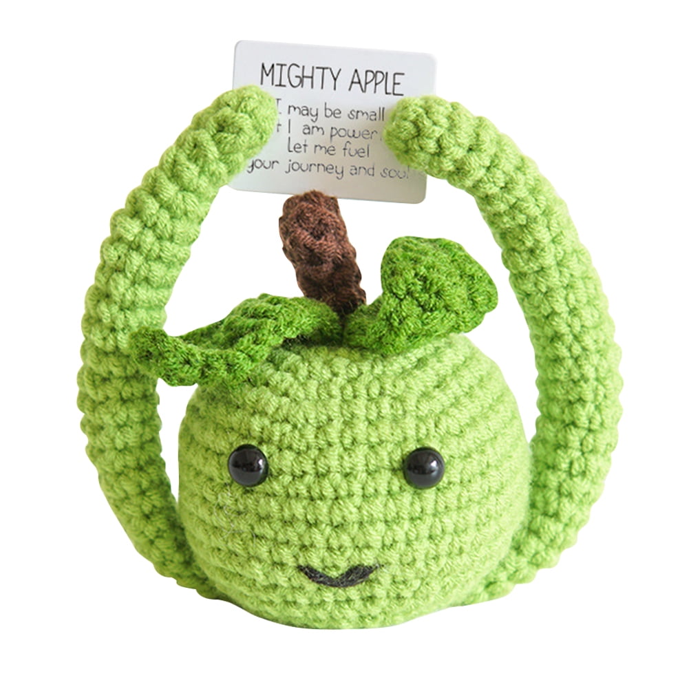 Funny Positive Potato, 3 inch Cute Crochet Positive Potato Doll with Positive Card, Positive Life Potato Toy