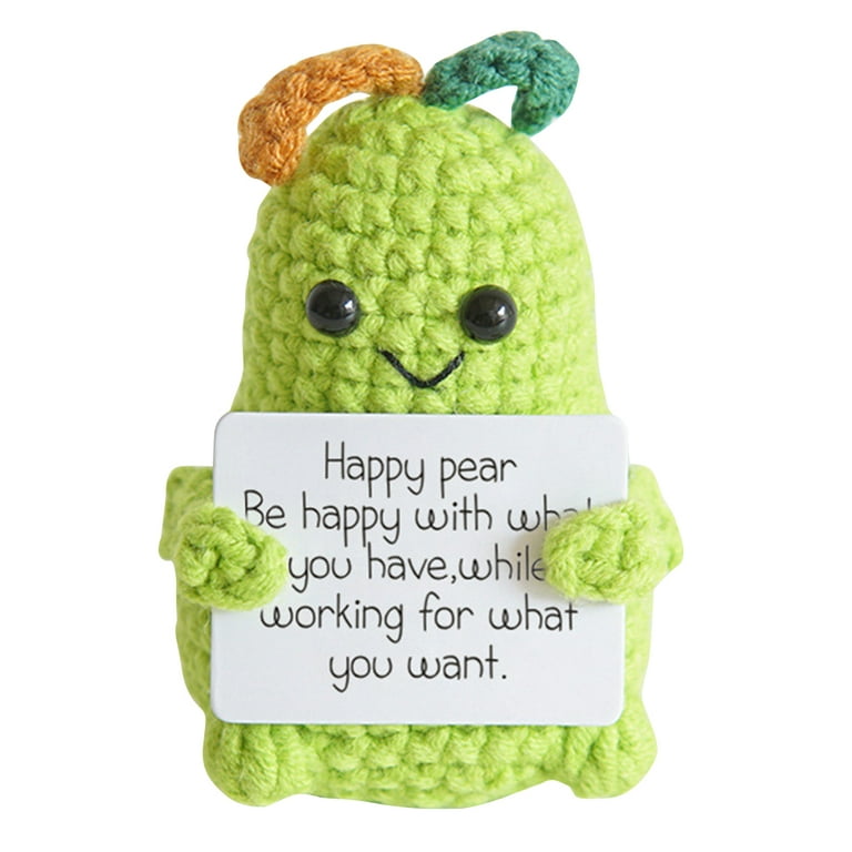 Funny Positive Potato, 3 inch Cute Crochet Positive Potato Doll with  Positive Card, Positive Life Potato Toy 