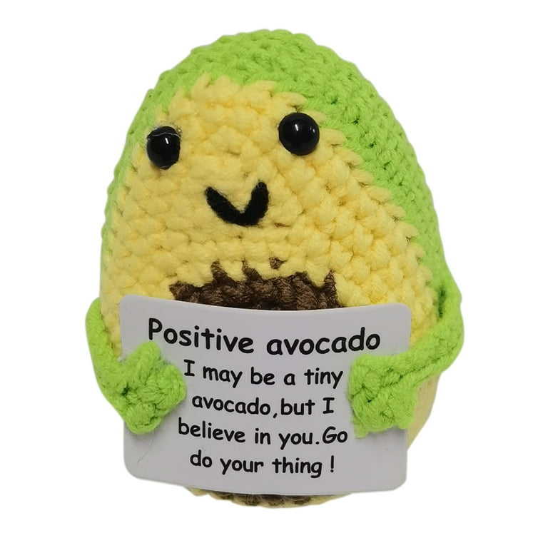 Funny Positive Potato, 3 inch Cute Crochet Positive Potato Doll with Positive Card, Positive Life Potato Toy, Adult Unisex, Size: Small