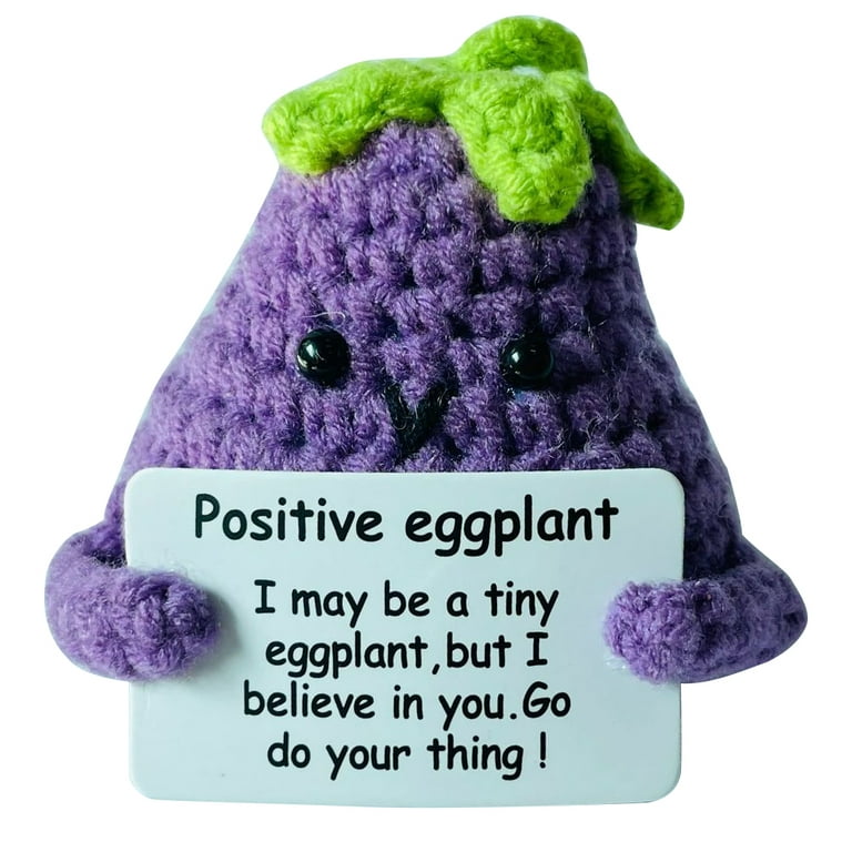 Crochet Yarn Funny Positive Potato with Positive Card Plush Doll Toy