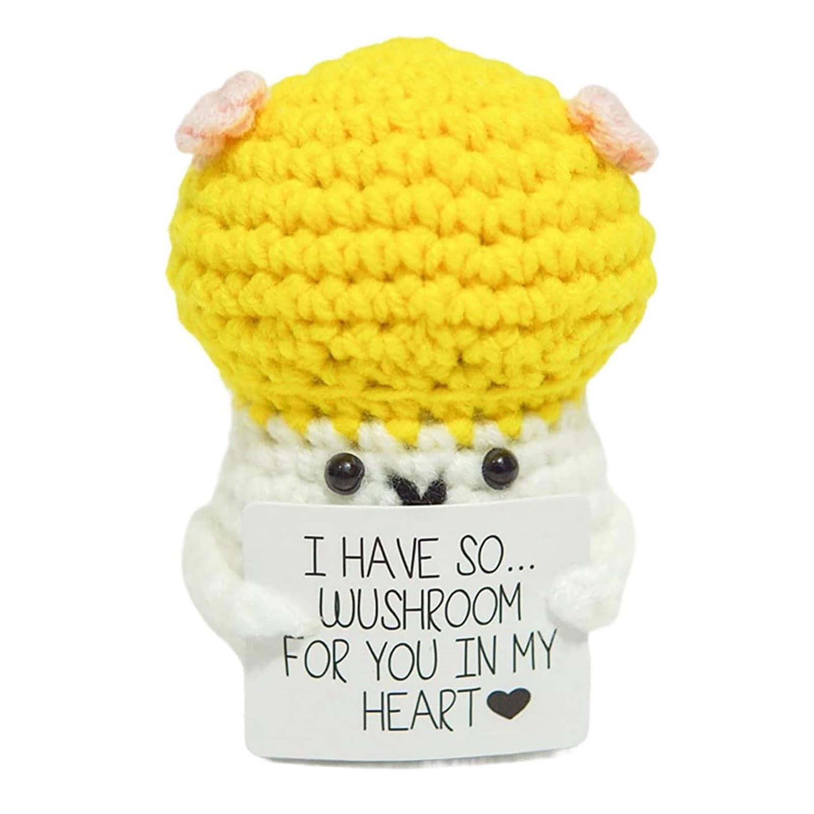 StarryBaby Funny Positive Potato Cute Wool Knitting Doll with Positive Card  Affirmation Cards Funny Knitted Potato Doll Xmas Desk Accessor