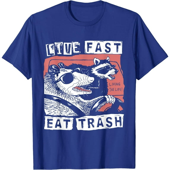 Funny Possum Raccoon Live Fast Eat Trash Street Cats Squad Unisex T-Shirt for Men Women Kids Toddler