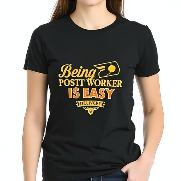 Funny Postal Worker T-Shirt - Retro Graphic Delivery Vehicle Design Cotton Short Sleeve Tee Easy Humor