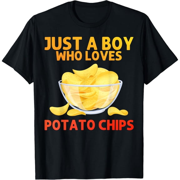 Funny Potato Chips Art For Men Boys Kids Bag Of Chips Lover T-Shirt