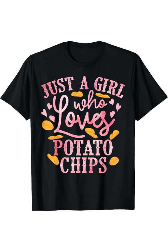 Funny Potato Chips Design For Women Girls Kids Bag Of Chips T-Shirt