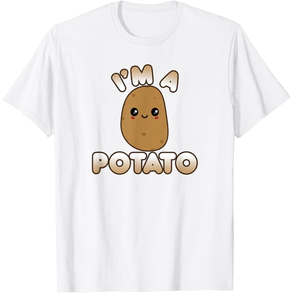 Funny Potato Costume Cute Kawaii Style Smiling I'm A Potato T-Shirt100% cotton