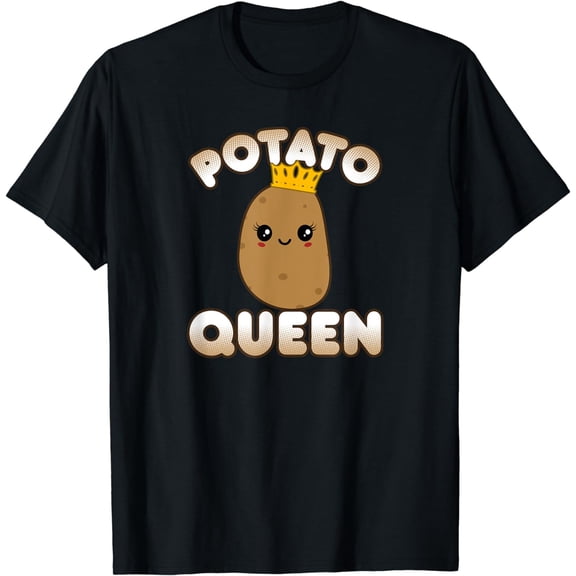 Funny Potato Cute Kawaii Style Smiling Potato Queen T-Shirt