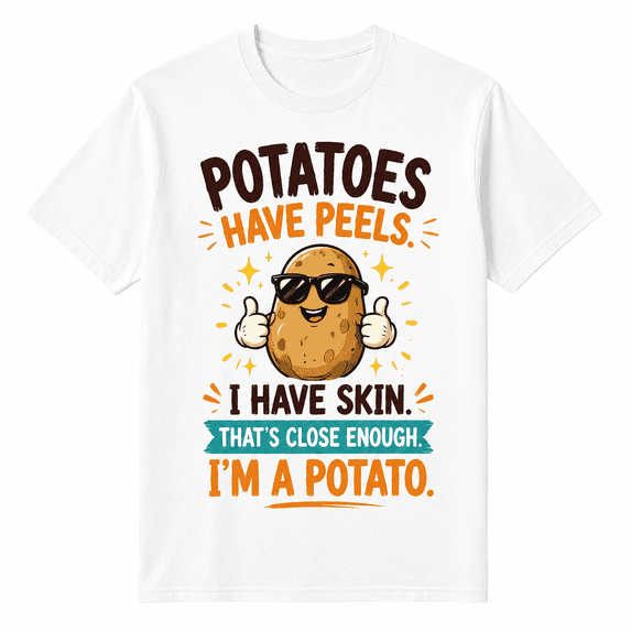 Funny Potato Graphic T-Shirt for Men Women, Basically A Potato Food Pun Shirt, Humorous Meme Tee, Potato Lover Gift, Funny Foodie Shirt, Vegetable Humor Novelty Graphic T-Shirt