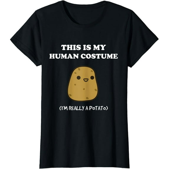 Funny Potato Humor This Is My Human Costume Halloween Potato T-Shirt