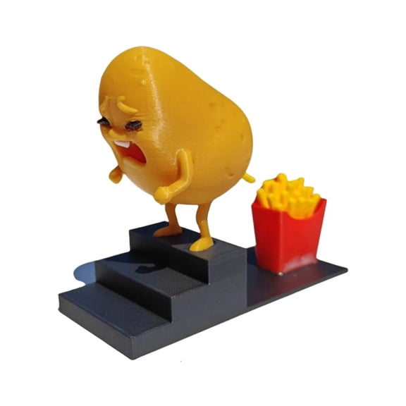 hejhncii Decorative Collectible Figurines Potatoes Become French Fries 3D Printed Ornament Housewarming Gift for Women Men