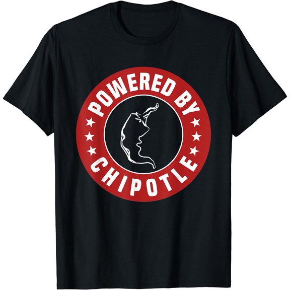 Funny Powered By Chipotle Design Chili Pepper T-Shirt, Vintage Birthday Gift