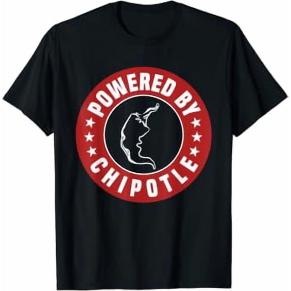 Funny Powered By Chipotle Design Chili Pepper T-Shirt