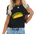 thumbnail image 1 of Funny Powered By Taco Tacoholic Taco Lover Women's Short Sleeve T-Shirt with Unique Graphic Design - Trendy and Comfy, 1 of 5