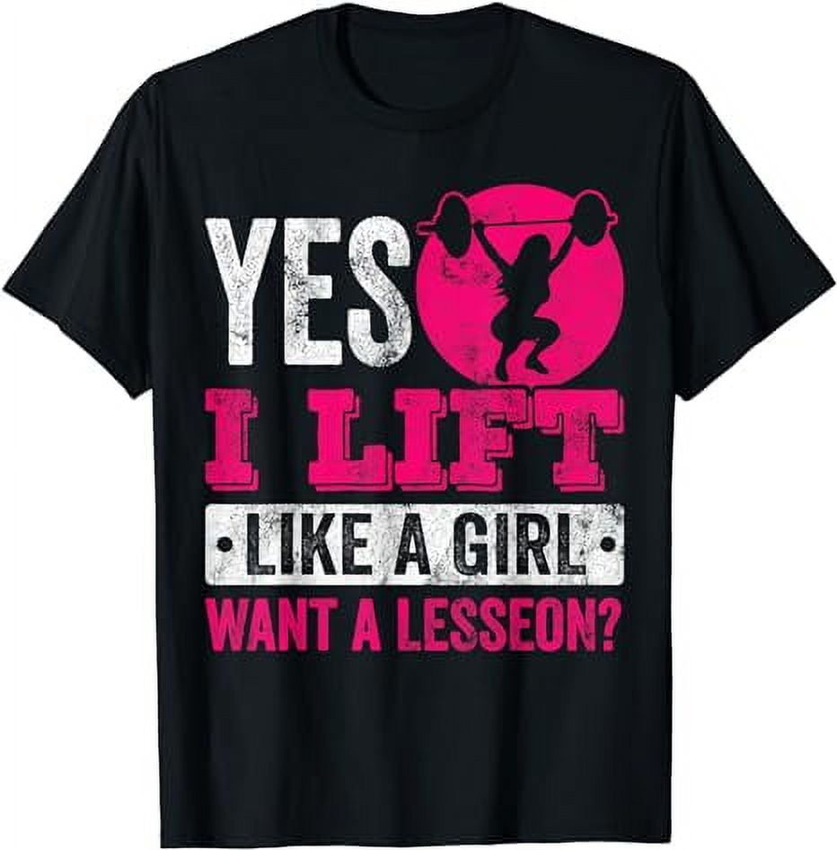 Workout Fitness Exercise T-Shirt: Women Powerlifting Squat, Bench